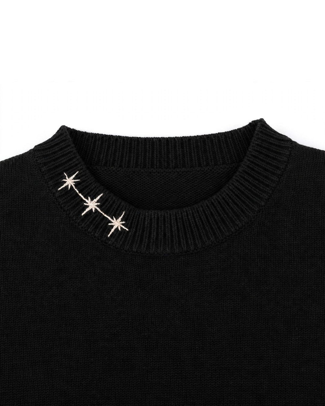 SZ-03 Star Crewneck Knit — Jet Black