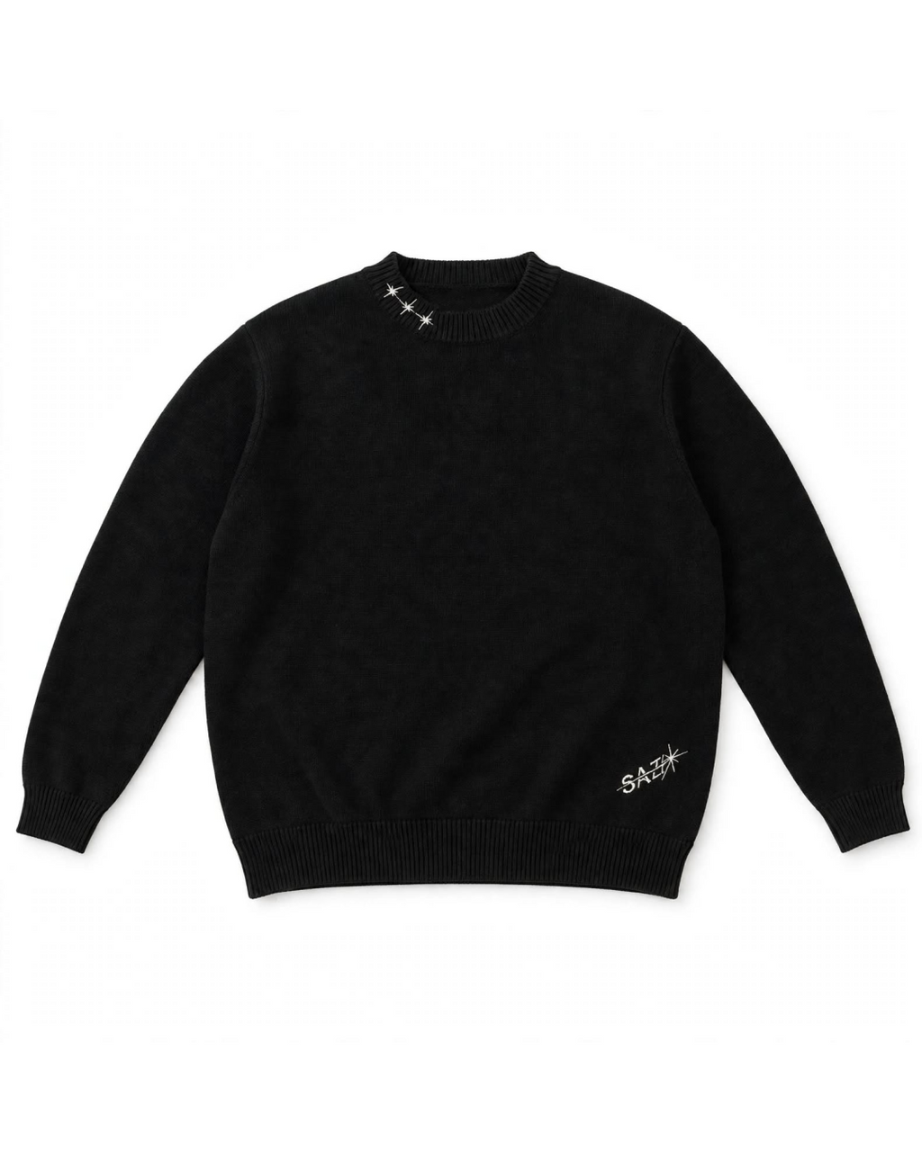 SZ-03 Star Crewneck Knit — Jet Black