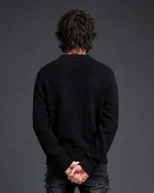 SZ-03 Star Crewneck Knit — Jet Black