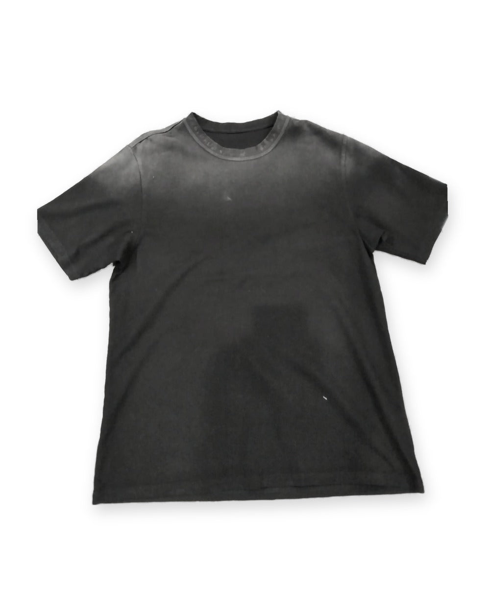SAZI SZ-02 Forever Tee, washed black, front — sun-faded with printed collar