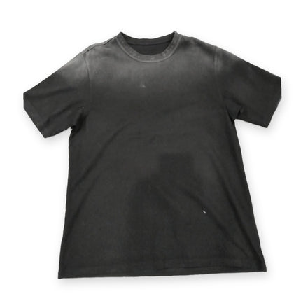 SAZI SZ-02 Forever Tee, washed black, front — sun-faded with printed collar